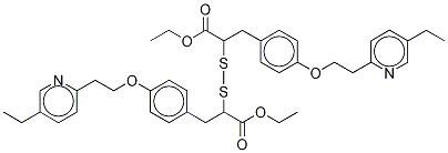 α-Thio-4-[2-(5-ethyl-2-pyridinyl)ethoxy]benzenepropanoic Acid Ethyl Ester Disulfide Structure