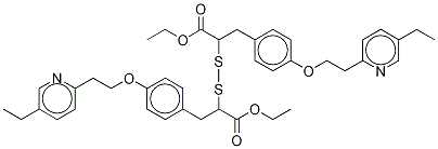 α-Thio-4-[2-(5-ethyl-2-pyridinyl)ethoxy]benzenepropanoic Acid Ethyl Ester Disulfide, 1246818-94-9, 结构式