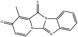1-Methyl-12-thioxopyrido[1,2,3,4]imidazole-[1,2-a]benzimidazole-2(12H)-one Struktur