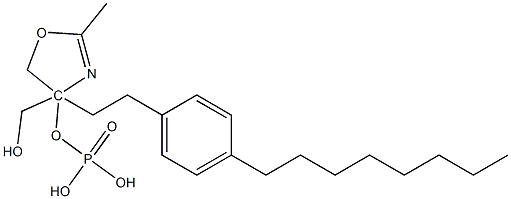 2-Methyl-4-[2-(4-octylphenyl)ethyl]-4,5-dihydro-1,3-oxazol-4-yl-methyl Phosphate, 1246819-15-7, 结构式