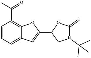 5-(7-Acetyl-2-benzofuranyl)-3-(1,1-dimethylethyl)-2-oxazolidinone Struktur