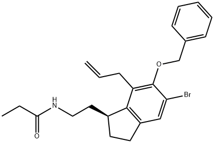 (S)-N-[2-[7-Allyl-5-bromo-6-benzyloxy-2,3-dihydro-1H-inden-1-yl]ethyl]propanamide Struktur