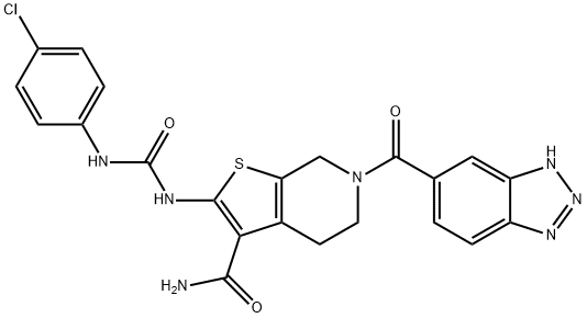 6-(1H-benzo[d][1,2,3]triazole-5-carbonyl)-2-(3-(4-chlorophenyl)ureido)-4,5,6,7-tetrahydrothieno[2,3-c]pyridine-3-carboxaMide Struktur