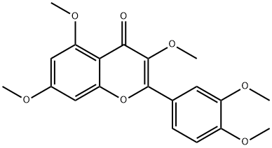 3,3',4',5,7-ペンタメトキシフラボン 化学構造式