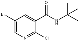 5-溴-N-叔丁基-2-氯吡啶-3-甲酰胺, 1247217-76-0, 结构式