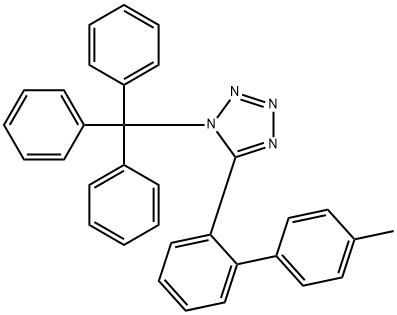N-(三苯基甲基)-5-(4'-甲基联苯-2-基)四氮唑 结构式
