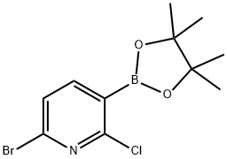 6-Bromo-2-chloro-3-(4,4,5,5-tetramethyl-1,3,2-dioxaborolan-2-yl)pyridine Structure