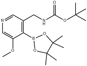 tert-Butyl (5-methoxy-4-(4,4,5,5-tetramethyl-1,3,2-dioxaborolan-2-yl)pyridin-3-yl)methylcarbamate Structure
