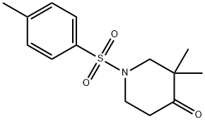 4-Piperidinone, 3,3-diMethyl-1-[(4-Methylphenyl)sulfonyl]- 化学構造式