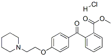 methyl 2-[4-[2-piperidinoethoxy]benzoyl]benzoate hydrochloride Struktur