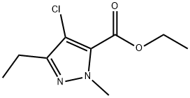 4-クロロ-3-エチル-1-メチル-1H-ピラゾール-5-カルボン酸エチル 化学構造式
