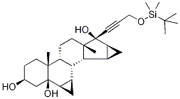 17-(O-tert-ButyldiMethylsilyl-1-propynyl-3-hydroxy)-6β,7β:15β,16β-diMethyleneandrostane-3β,5β,17β-triol, 1248589-64-1, 结构式