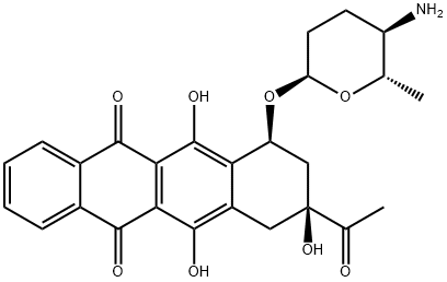 (7S,9S)-9-acetyl-7-[(2S,5R,6S)-5-amino-6-methyl-oxan-2-yl]oxy-6,9,11-t rihydroxy-8,10-dihydro-7H-tetracene-5,12-dione,124917-28-8,结构式
