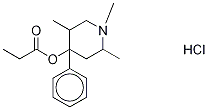 1,2,5-トリメチル-4-フェニル-4-ピペリジノールプロパノアート·塩酸塩 化学構造式