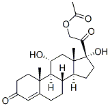 21-アセチルオキシ-11α,17-ジヒドロキシプレグナ-4-エン-3,20-ジオン 化学構造式