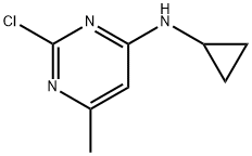 2-氯-N-环丙基-6-甲基-4-嘧啶胺, 1250038-98-2, 结构式