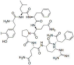 3-iodotyrosyl-leucyl-phenylalanyl-glutaminyl-prolyl-glutaminyl-arginyl-phenylalaninamide Struktur