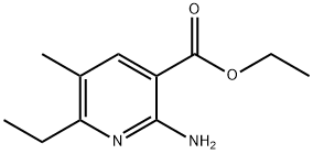 3-Pyridinecarboxylicacid,2-amino-6-ethyl-5-methyl-,ethylester(9CI) 化学構造式