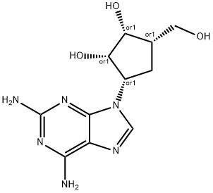 3-(2,6-diamino-9H-purin-9-yl)-5-(hydroxymethyl)-1,2-cyclopentanediol Structure