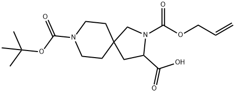 2-(烯丙氧基羰基)-8-(叔丁氧羰基)-2,8-二氮杂螺[4.5]癸烷-3-甲酸 结构式