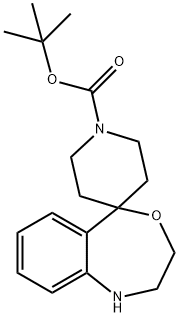 tert-butyl 2,3-dihydro-1H-spiro[benzo[e][1,4]oxazepine-5,4'-piperidine]-1'-carboxylate Struktur