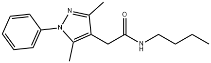 N-Butyl-3,5-dimethyl-1-phenyl-1H-pyrazole-4-acetamide 化学構造式