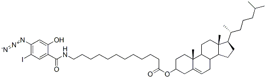 12-((-5-iodo-4-azido-2-hydroxybenzoyl)amino)dodecanoic acid cholesteryl ester|