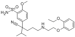 5-(1-cyano-4-((2-(2-ethoxyphenoxy)ethyl)amino)-1-isopropylbutyl)-2-methoxybenzenesulfonamide Structure