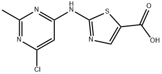 5-Thiazolecarboxylic acid,2-[(6-chloro-2-Methyl-4-pyriMidinyl)aMino]- Struktur