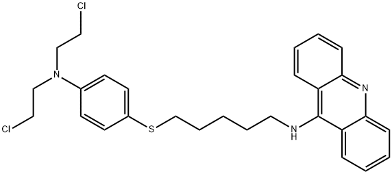 9-Acridinamine, N-(5-((4-(bis(2-chloroethyl)amino)phenyl)thio)pentyl)- Structure