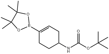 (4-(4,4,5,5-テトラメチル-1,3,2-ジオキサボロラン-2-イル)シクロヘキス-3-エン-1-イル)カルバミン酸TERT-ブチル 化学構造式