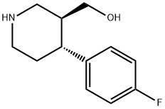 4α-(4-フルオロフェニル)-3β-ピペリジンメタノール 化学構造式