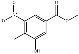 3-羟基-4-甲基-5-硝基苯甲酸甲酯, 125229-13-2, 结构式