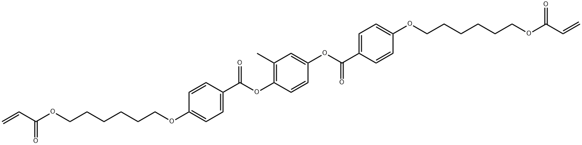 1,4-双-[4-(6-丙烯酰氧基己氧基)苯甲酰氧基]-2-甲基苯,125248-71-7,结构式