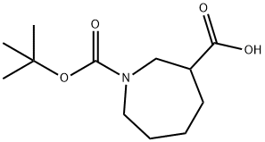 1-(叔丁氧基羰基)氮杂环庚烷-3-羧酸, 1252867-16-5, 结构式
