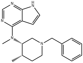 N-((3S,4S)-1-benzyl-4-Methylpiperidin-3-yl)-N-Methyl-7H-pyrrolo[2,3-d]pyriMidin-4-aMine Struktur