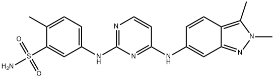 5-[[4-[(2,3-DiMethyl-2H-indazol-6-yl)aMino]-2-pyriMidinyl]aMino]-2-MethylbenzenesulfonaMide Structure