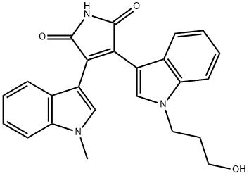 3-[1-(3-Hydroxypropyl)-1H-indol-3-yl]-4-(1-Methyl-1H-indol-3-yl)-1H-pyrrole-2,5-dione 结构式
