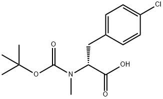 叔丁氧羰基-N-甲基对氯-D-苯丙氨酸, 125324-00-7, 结构式