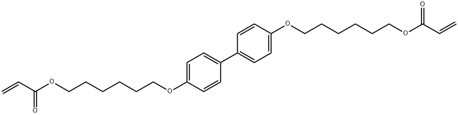 4,4'-联苯二基二(氧基-6,1-己烷二基)二丙烯酸酯 结构式