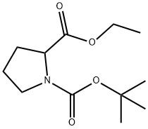 BOC-DL-PROLINE ETHYL ESTER 化学構造式