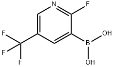 2-氟-5-(三氟甲基)吡啶-3-基硼酸 结构式