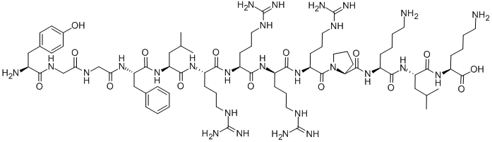 H-TYR-GLY-GLY-PHE-LEU-ARG-ARG-D-ARG-ARG-PRO-LYS-LEU-LYS-OH Structure