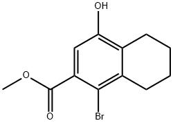 1-ブロモ-4-ヒドロキシ-5,6,7,8-テトラヒドロナフタレン-2-カルボン酸メチル 化学構造式