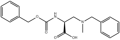 (S)-3-(benzyl(methyl)amino)-2-(benzyloxycarbonylamino)propanoic acid Struktur