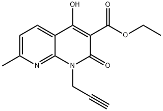 ethyl 4-hydroxy-7-methyl-2-oxo-1-(prop-2-ynyl)-1,2-dihydro-1,8-naphthyridine-3-carboxylate Structure