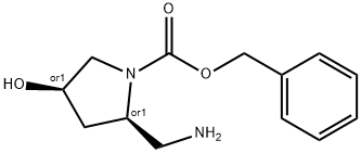 (2S,4S)-benzyl 2-(aminomethyl)-4-hydroxypyrrolidine-1-carboxylate 结构式