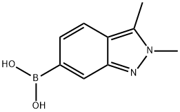 (2,3-二甲基-2H-吲唑-6-基)硼酸, 1253912-00-3, 结构式