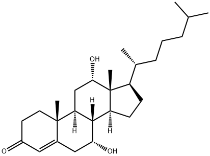 7 alpha,12 alpha-dihydroxy-5-cholesten-3-one Structure
