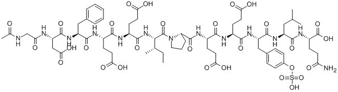 AC-GLY-ASP-PHE-GLU-GLU-ILE-PRO-GLU-GLU-TYR(SO3H)-LEU-GLN-OH Structure